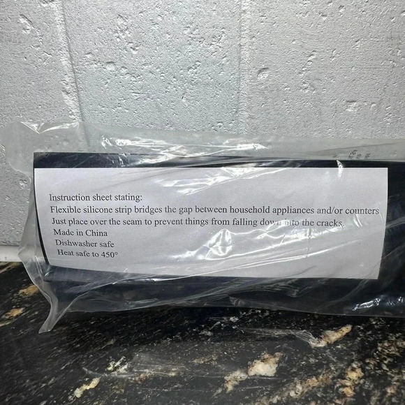 2 Pk Silicone Stove Counter Gap Cover Oven Guard Spill Seal Slit Filler, Black! - Picture 6 of 7